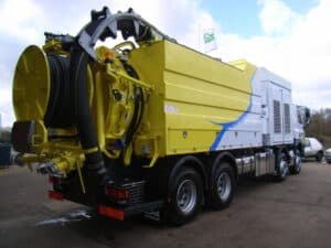 Sewer supersucker machine to clear drains and blockages. Advanced technological machinery.